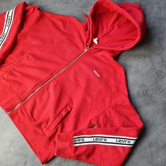 Levi's Cropped Oversized Hoodie Spellout Embroidered Hoody - Picture 2 of 4